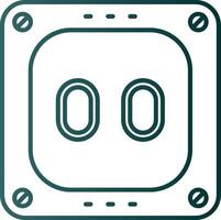 Socket Line Gradient Green Icon vector