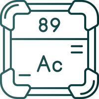 Actinium Line Gradient Green Icon vector