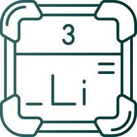 Lithium Line Gradient Green Icon vector