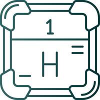 Hydrogen Line Gradient Green Icon vector