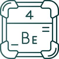Beryllium Line Gradient Green Icon vector