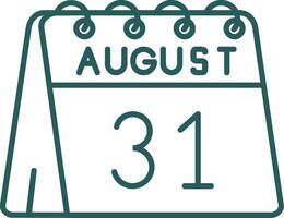 31st of August Line Gradient Green Icon vector