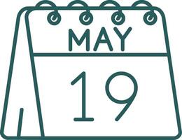 19th of May Line Gradient Green Icon vector