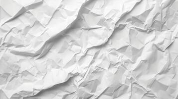 AI generated Crumpled white paper texture photo