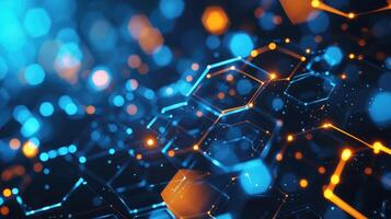 AI generated Abstract background hexagon network technology photo