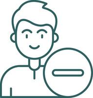 Remove Line Gradient Green Icon vector