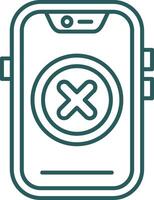 Cancel Line Gradient Green Icon vector