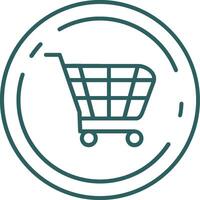 Shopping cart Line Gradient Green Icon vector