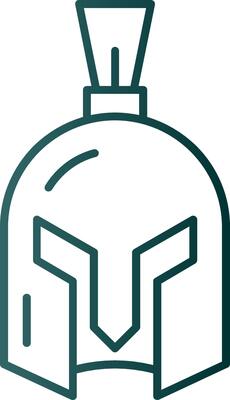 Helmet Line Gradient Green Icon
