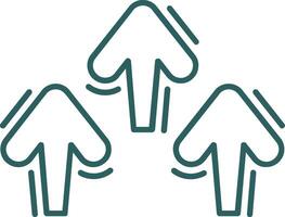 Increase Line Gradient Green Icon vector