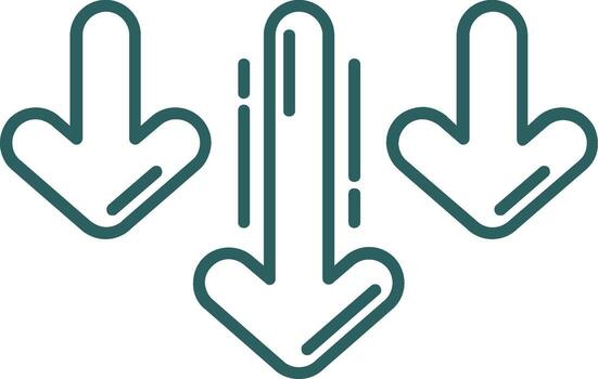 Decrease Line Gradient Green Icon vector
