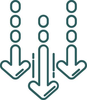 Decrease Line Gradient Green Icon vector