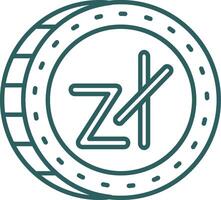 zloty línea degradado verde icono vector