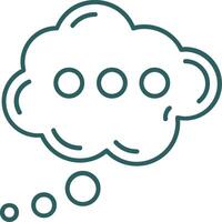 Cloud Line Gradient Green Icon vector