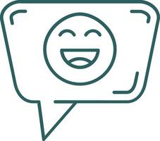 Happy Line Gradient Green Icon vector