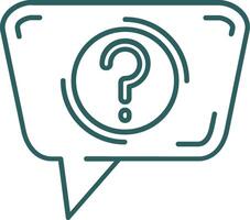 Question Line Gradient Green Icon vector