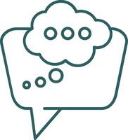 Thinking Line Gradient Green Icon vector