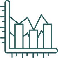 Bar chart Line Gradient Green Icon vector