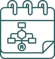 Calender Line Gradient Green Icon vector