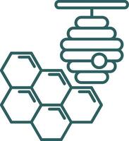 Honeycomb Line Gradient Green Icon vector
