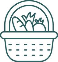 Basket Line Gradient Green Icon vector