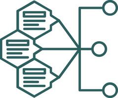 Index Line Gradient Green Icon vector