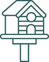 Bird house Line Gradient Green Icon vector