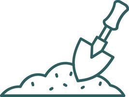 Trowel Line Gradient Green Icon vector