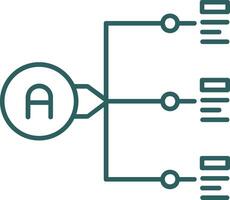Relation Line Gradient Green Icon vector