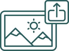 Export Line Gradient Green Icon vector