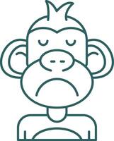 Sad Line Gradient Green Icon vector
