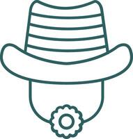 Hat Line Gradient Green Icon vector