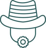 sombrero línea degradado verde icono vector