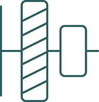 Vertical alignment Line Gradient Green Icon vector