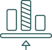 Bottom allignment Line Gradient Green Icon vector