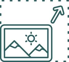 Resize Line Gradient Green Icon vector