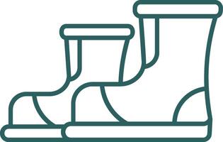 Boots Line Gradient Green Icon vector