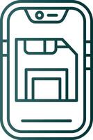 Save Line Gradient Green Icon vector
