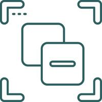 Substract Line Gradient Green Icon vector