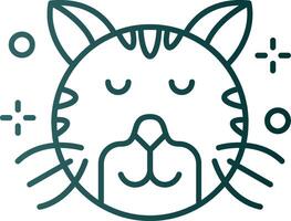 Relieved Line Gradient Green Icon vector
