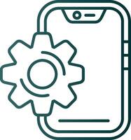 Setting Line Gradient Green Icon vector