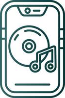 Music player Line Gradient Green Icon vector