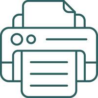 Print Line Gradient Green Icon vector