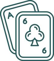 póker línea degradado verde icono vector