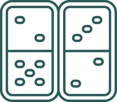 Domino Line Gradient Green Icon vector