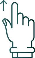 Swipe Up Line Gradient Green Icon vector
