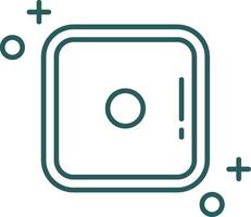 Dice one Line Gradient Green Icon vector