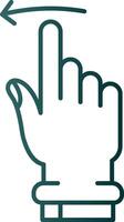 Swipe Left Line Gradient Green Icon vector