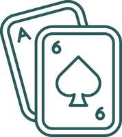 Poker Line Gradient Green Icon vector