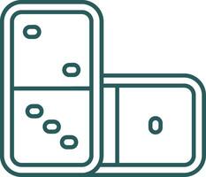 Domino Line Gradient Green Icon vector